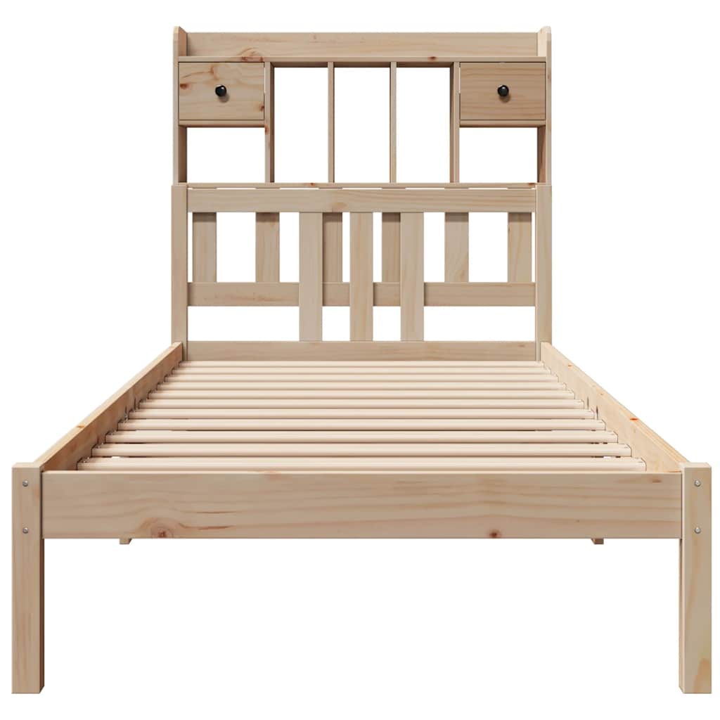 Bookcase Bed without Mattress 90x190 cm Single Solid Wood Pine