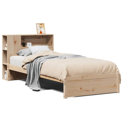 Bookcase Bed without Mattress 75x190cm Solid Wood Pine