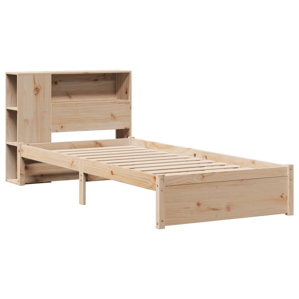 Bookcase Bed without Mattress 75x190cm Solid Wood Pine