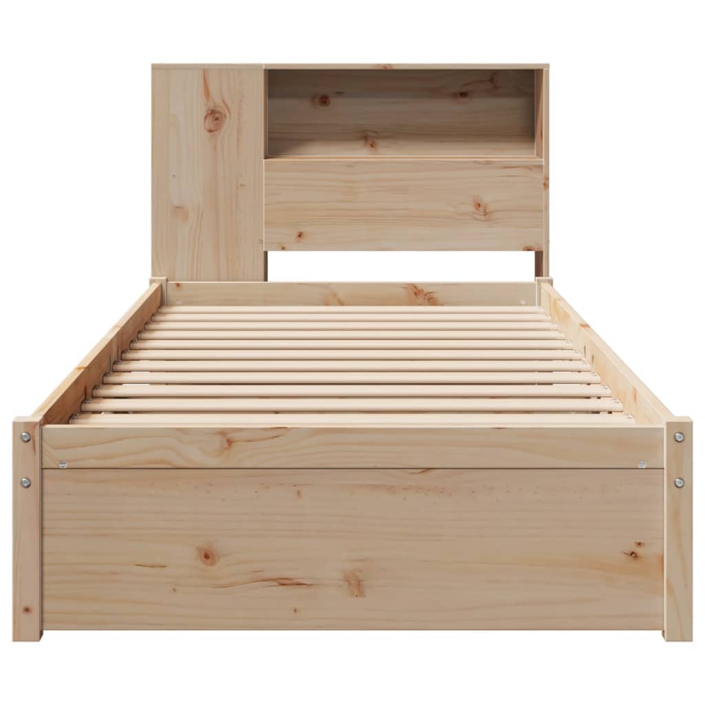 Bookcase Bed without Mattress 75x190cm Solid Wood Pine
