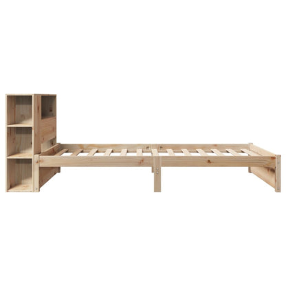 Bookcase Bed without Mattress 75x190cm Solid Wood Pine