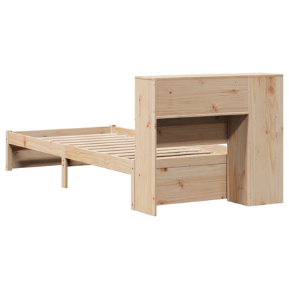 Bookcase Bed without Mattress 75x190cm Solid Wood Pine