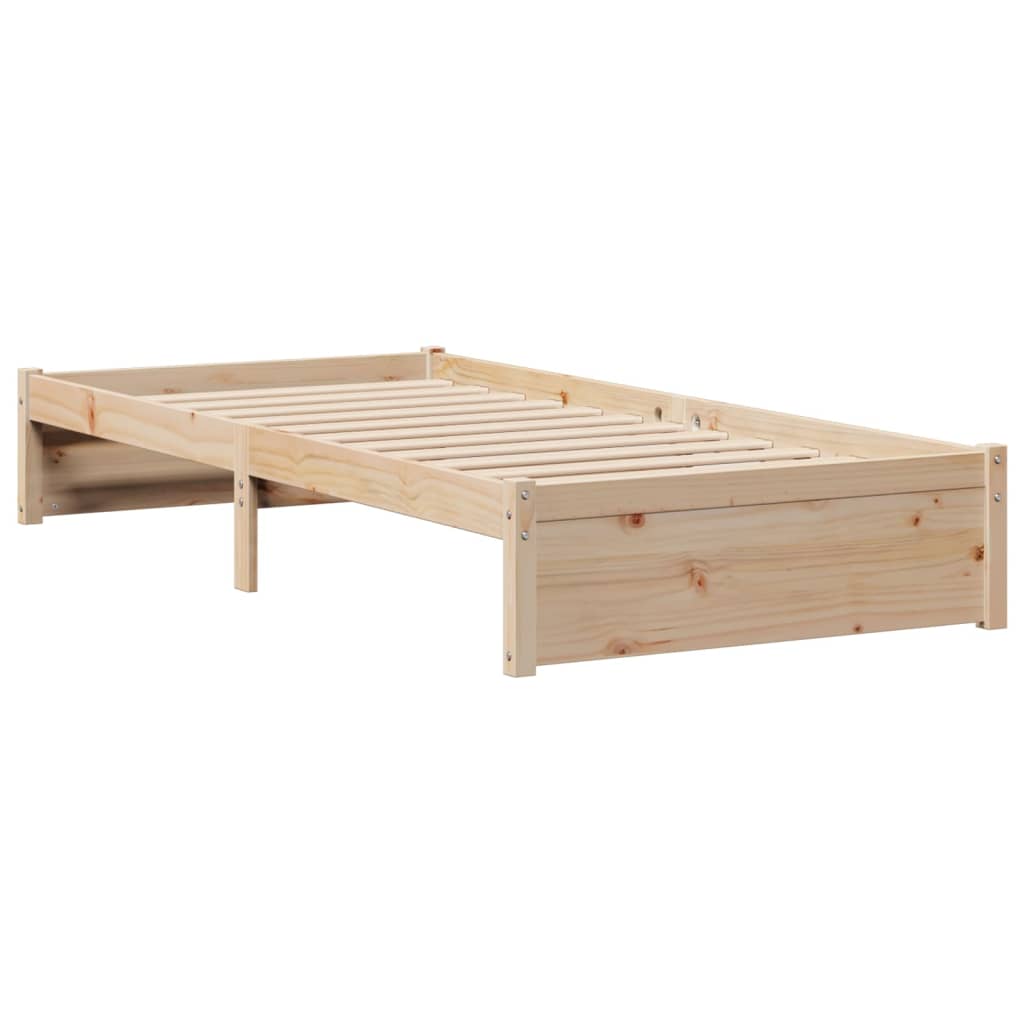 Bookcase Bed without Mattress 75x190cm Solid Wood Pine