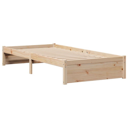 Bookcase Bed without Mattress 75x190cm Solid Wood Pine