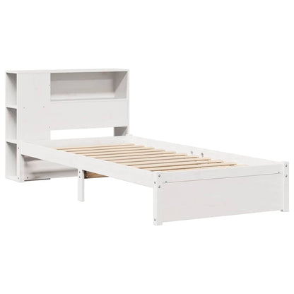 Bookcase Bed without Mattress White 75x190cm Solid Wood Pine
