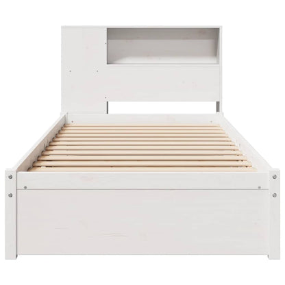 Bookcase Bed without Mattress White 75x190cm Solid Wood Pine