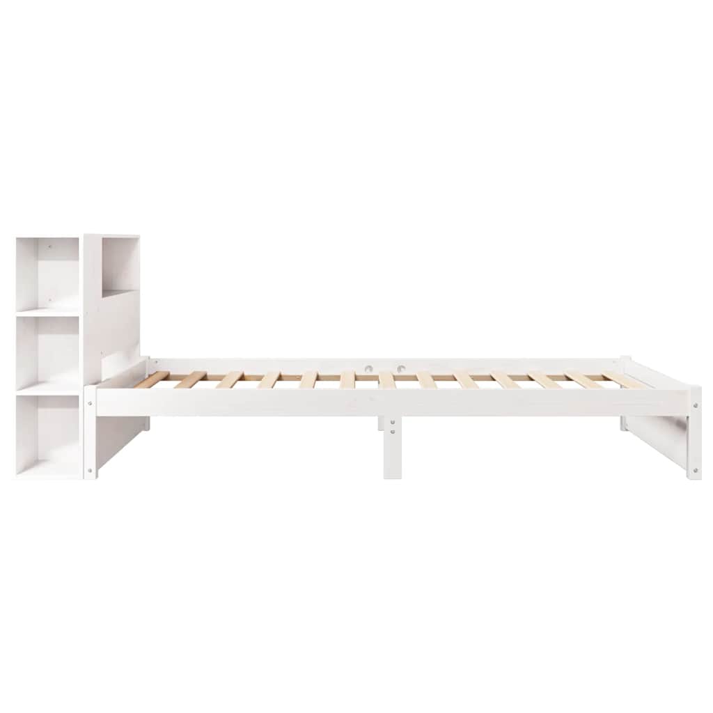 Bookcase Bed without Mattress White 75x190cm Solid Wood Pine