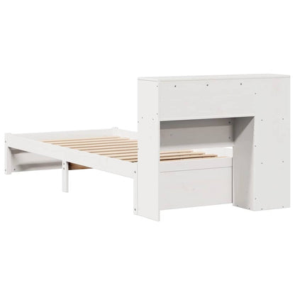 Bookcase Bed without Mattress White 75x190cm Solid Wood Pine