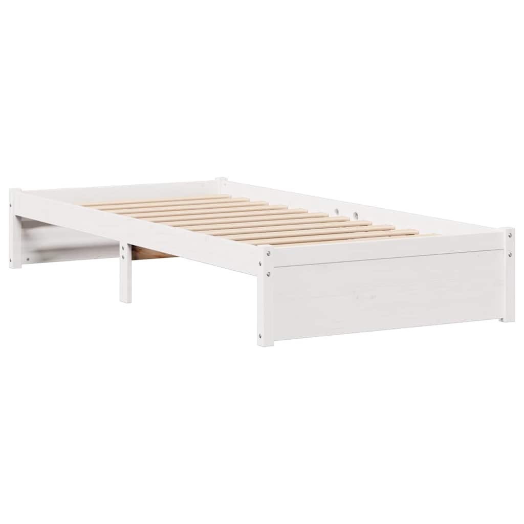 Bookcase Bed without Mattress White 75x190cm Solid Wood Pine