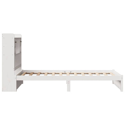 Bookcase Bed without Mattress White 75x190cm Small Single Solid Wood Pine