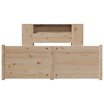 Bookcase Bed without Mattress 135x190cm Double Solid Wood Pine