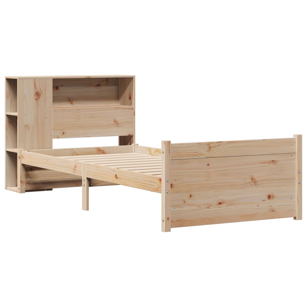 Bookcase Bed without Mattress 75x190cm Small Single Solid Wood Pine