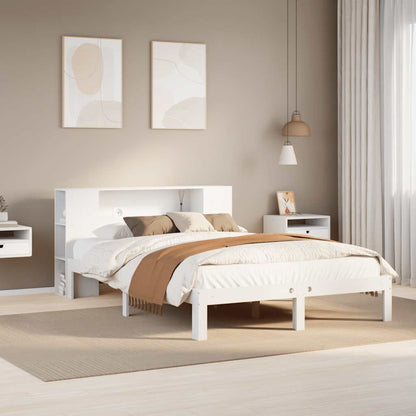 Bookcase Bed | White | Solid Pine Wood | Double | Bookcase Bed