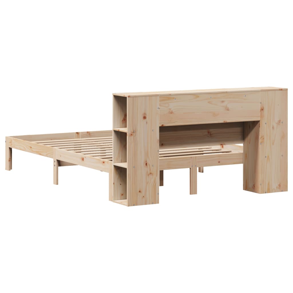 Bookcase Bed | Natural Pine | Solid Pine Wood | Double | Bookcase Bed