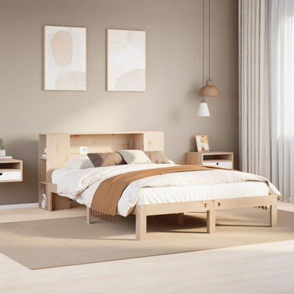 Bookcase Bed | Natural Pine | Solid Pine Wood | Double | Bookcase Bed