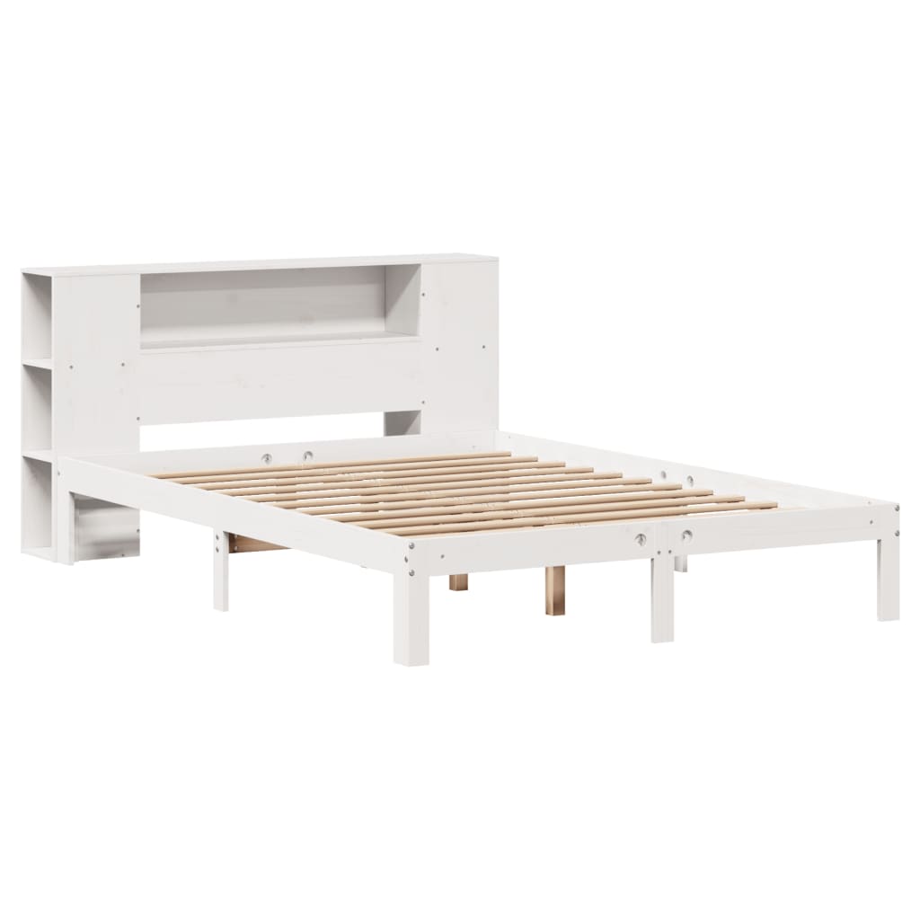 Bookcase Bed | White | Solid Pine Wood | Double | Bed | Rectangular