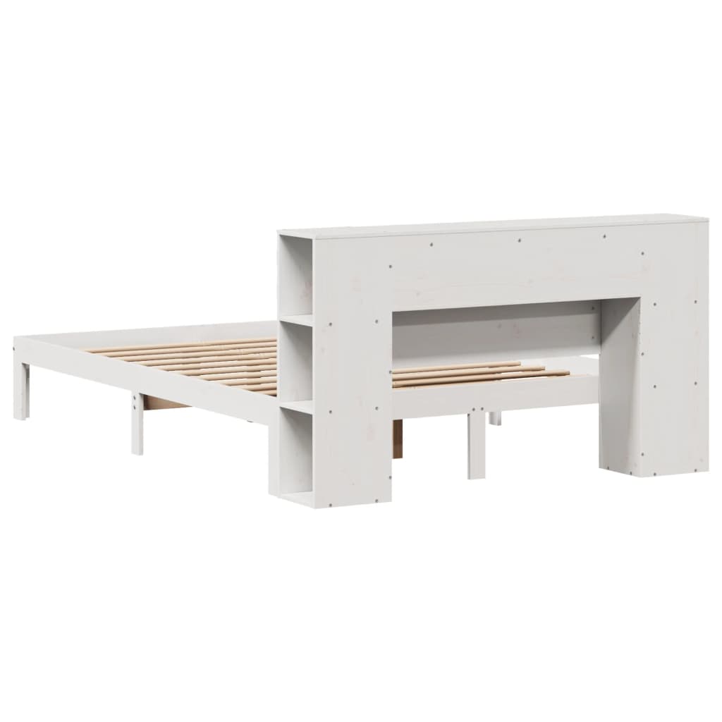 Bookcase Bed | White | Solid Pine Wood | Double | Bed | Rectangular