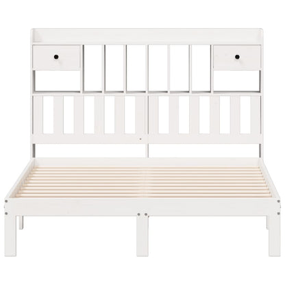 Bookcase Bed without Mattress White 135x190cm Solid Wood Pine