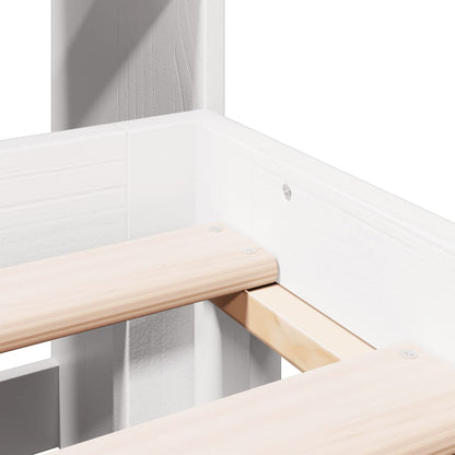 Bookcase Bed without Mattress White 135x190cm Solid Wood Pine