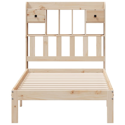 Bookcase Bed without Mattress 100x200cm Solid Wood Pine