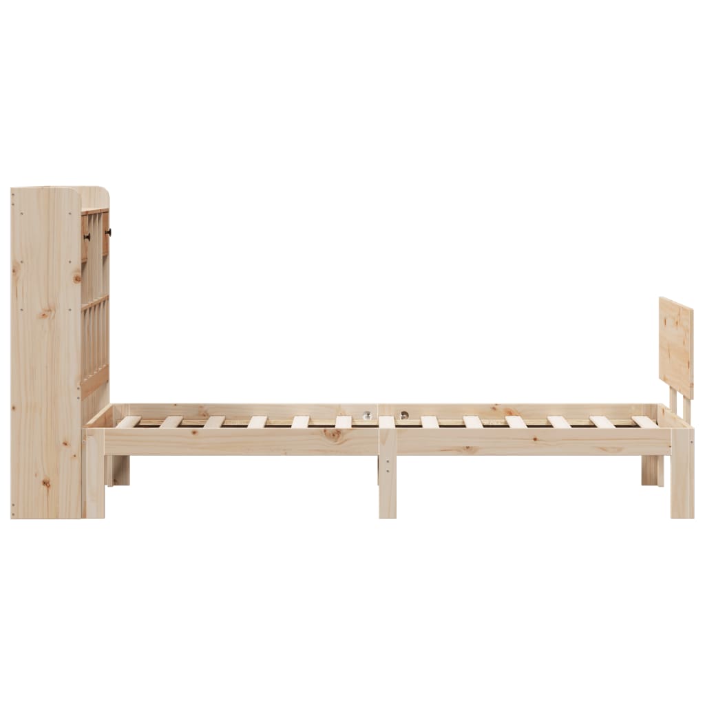 Bookcase Bed without Mattress 90x190cm Solid Wood Pine