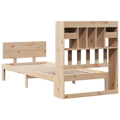 Bookcase Bed without Mattress 90x190cm Solid Wood Pine