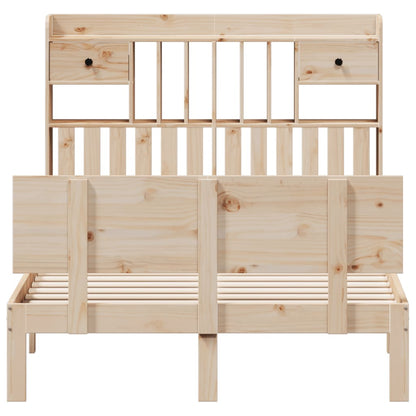 Bookcase Bed without Mattress 135x190 cm Double Solid Wood Pine
