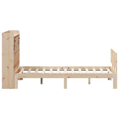 Bookcase Bed without Mattress 135x190 cm Double Solid Wood Pine