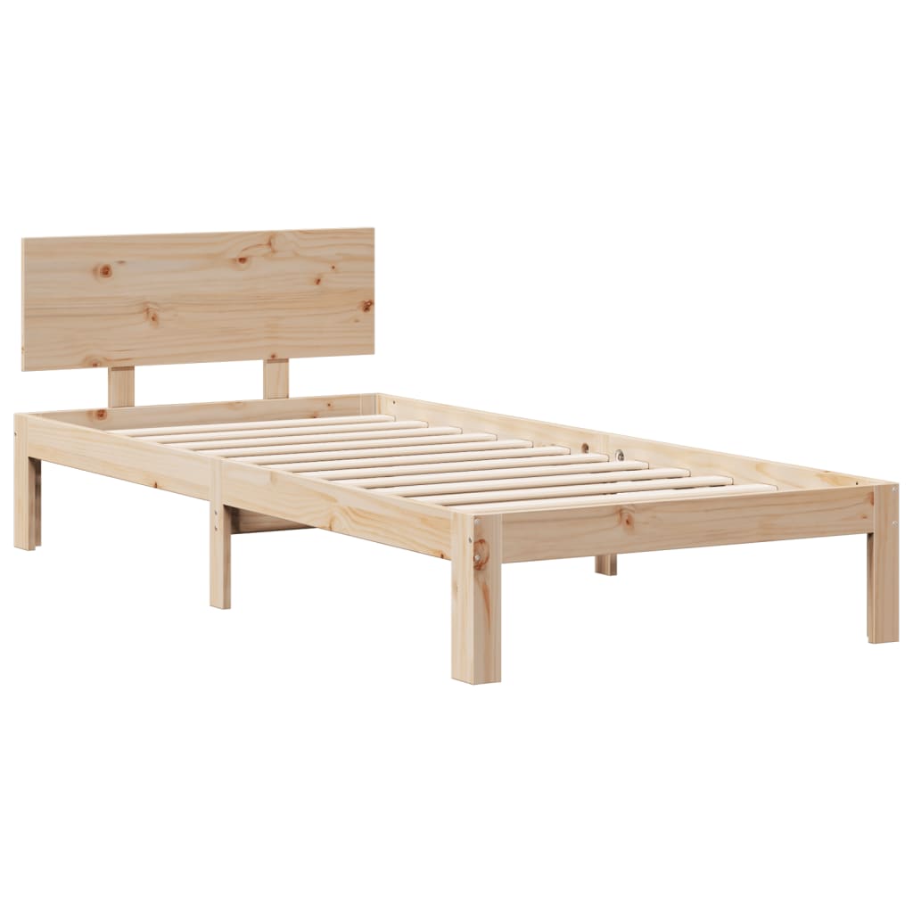 Bookcase Bed without Mattress 90x200cm Solid Wood Pine