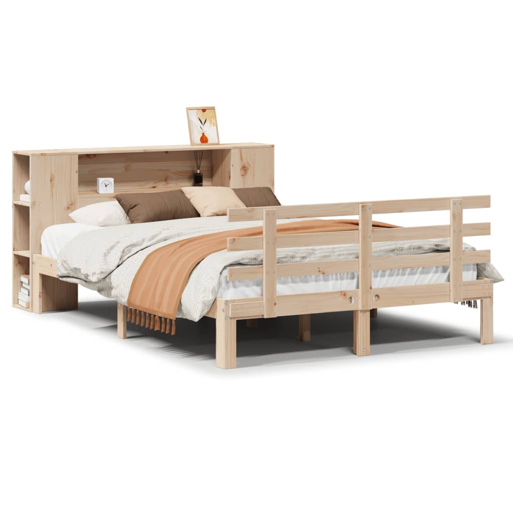 Bookcase Bed without Mattress 160x200cm Solid Wood Pine