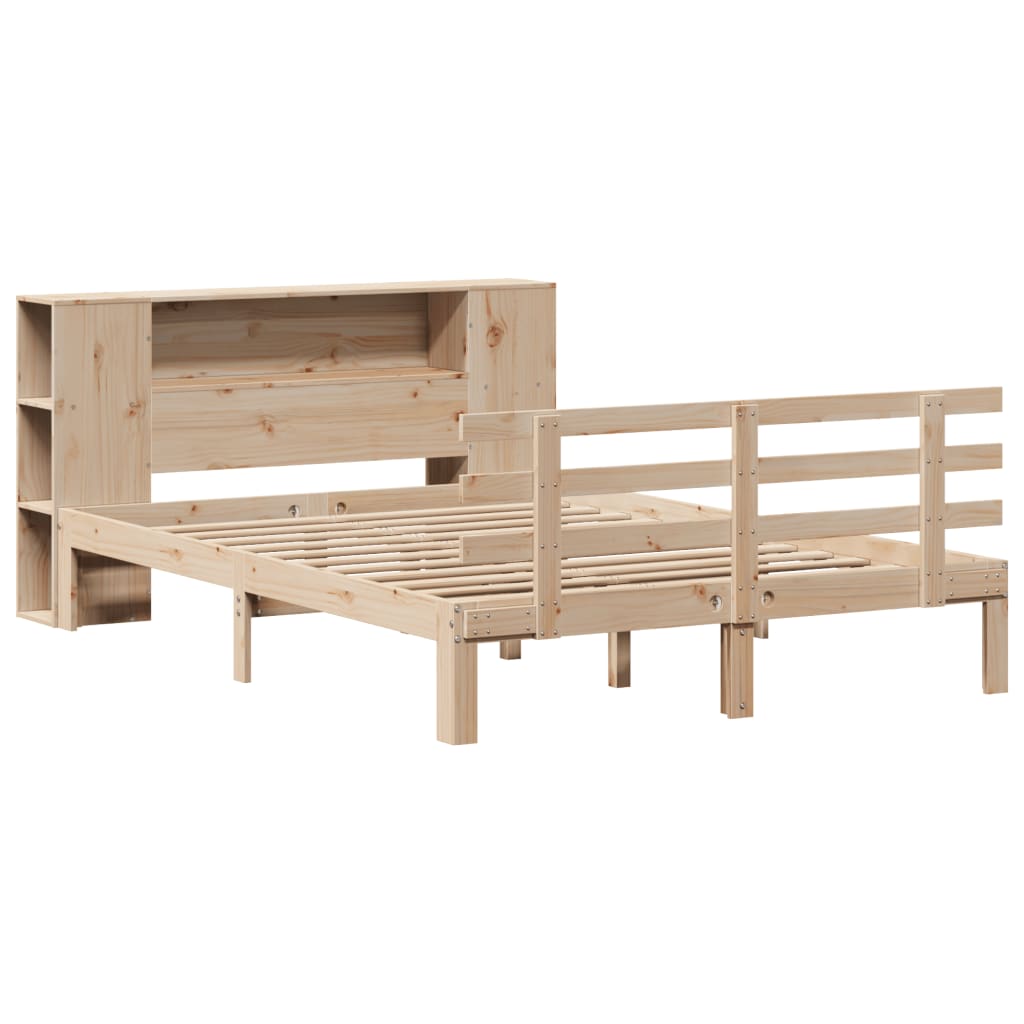 Bookcase Bed without Mattress 160x200cm Solid Wood Pine