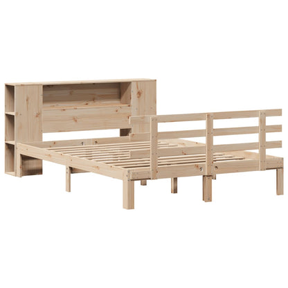 Bookcase Bed without Mattress 160x200cm Solid Wood Pine