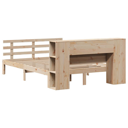 Bookcase Bed without Mattress 160x200cm Solid Wood Pine