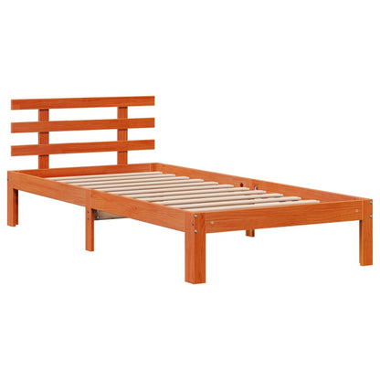 Bookcase Bed without Mattress Wax Brown 100x200cm Solid Wood Pine