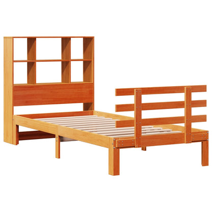 Bookcase Bed without Mattress Wax Brown 75x190 cm Small Single Solid Wood Pine