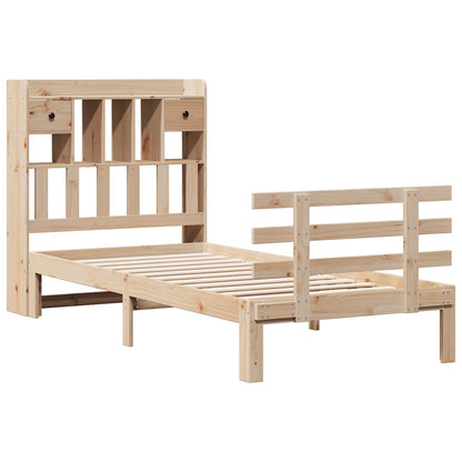 Bookcase Bed without Mattress 75x190 cm Small Single Solid Wood Pine