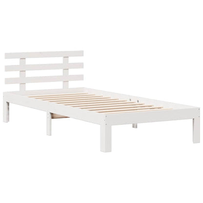 Bookcase Bed without Mattress White 75x190 cm Small Single Solid Wood Pine