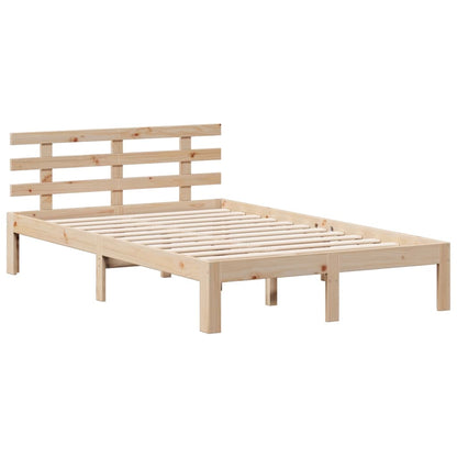 Bookcase Bed without Mattress 135x190 cm Double Solid Wood Pine