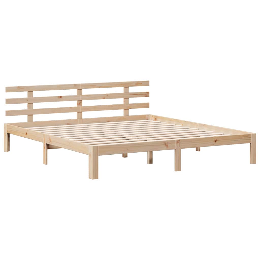 Bookcase Bed without Mattress 180x200 cm Super King Solid Wood Pine
