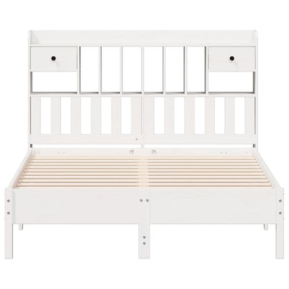 Bookcase Bed without Mattress White 160x200 cm Solid Wood Pine