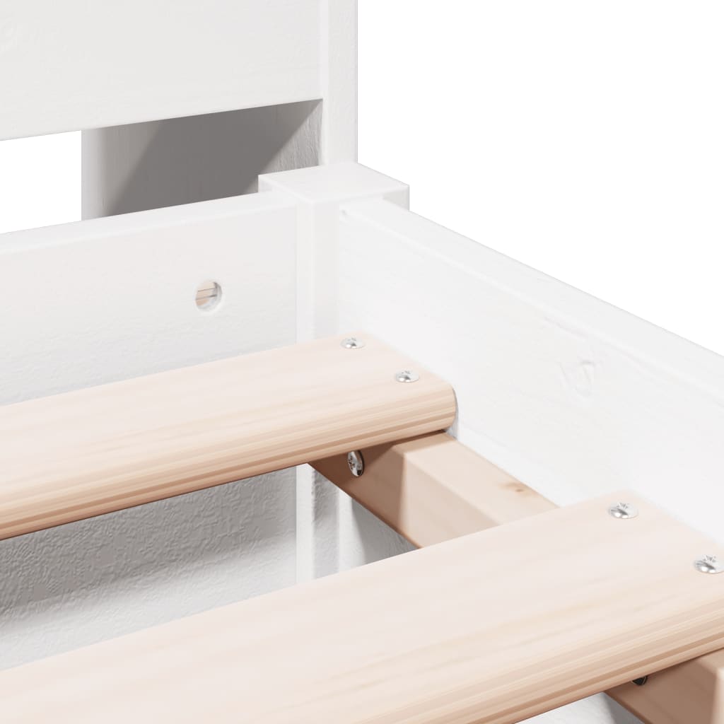Bookcase Bed without Mattress White 140x190 cm Solid Wood Pine