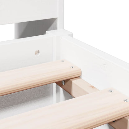 Bookcase Bed without Mattress White 135x190 cm Double Solid Wood Pine