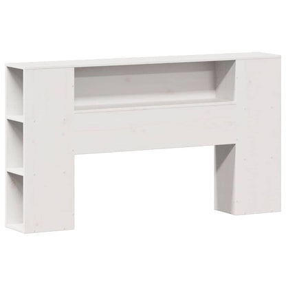 Bookcase Bed without Mattress White 150x200 cm King Size Solid Wood Pine