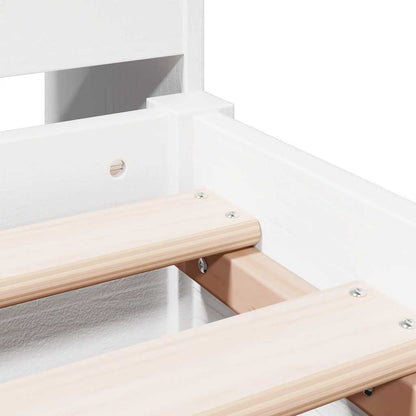 Bookcase Bed without Mattress White 140x200cm Solid Wood Pine