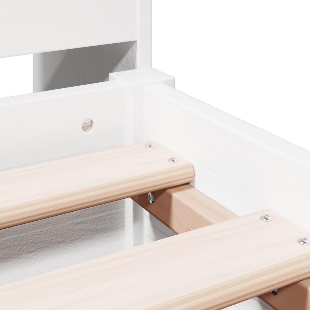 Bookcase Bed without Mattress White 140x190cm Solid Wood Pine