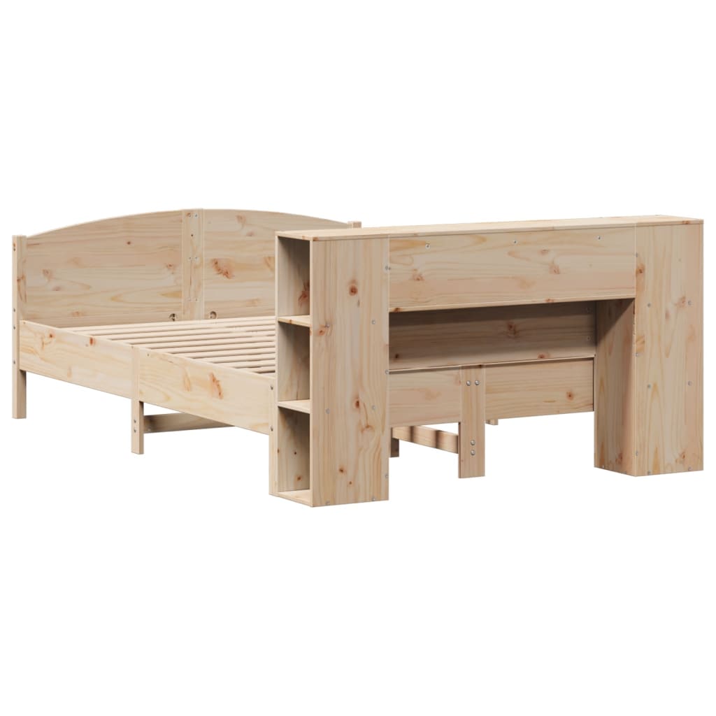 Bookcase Bed without Mattress 160x200cm Solid Wood Pine