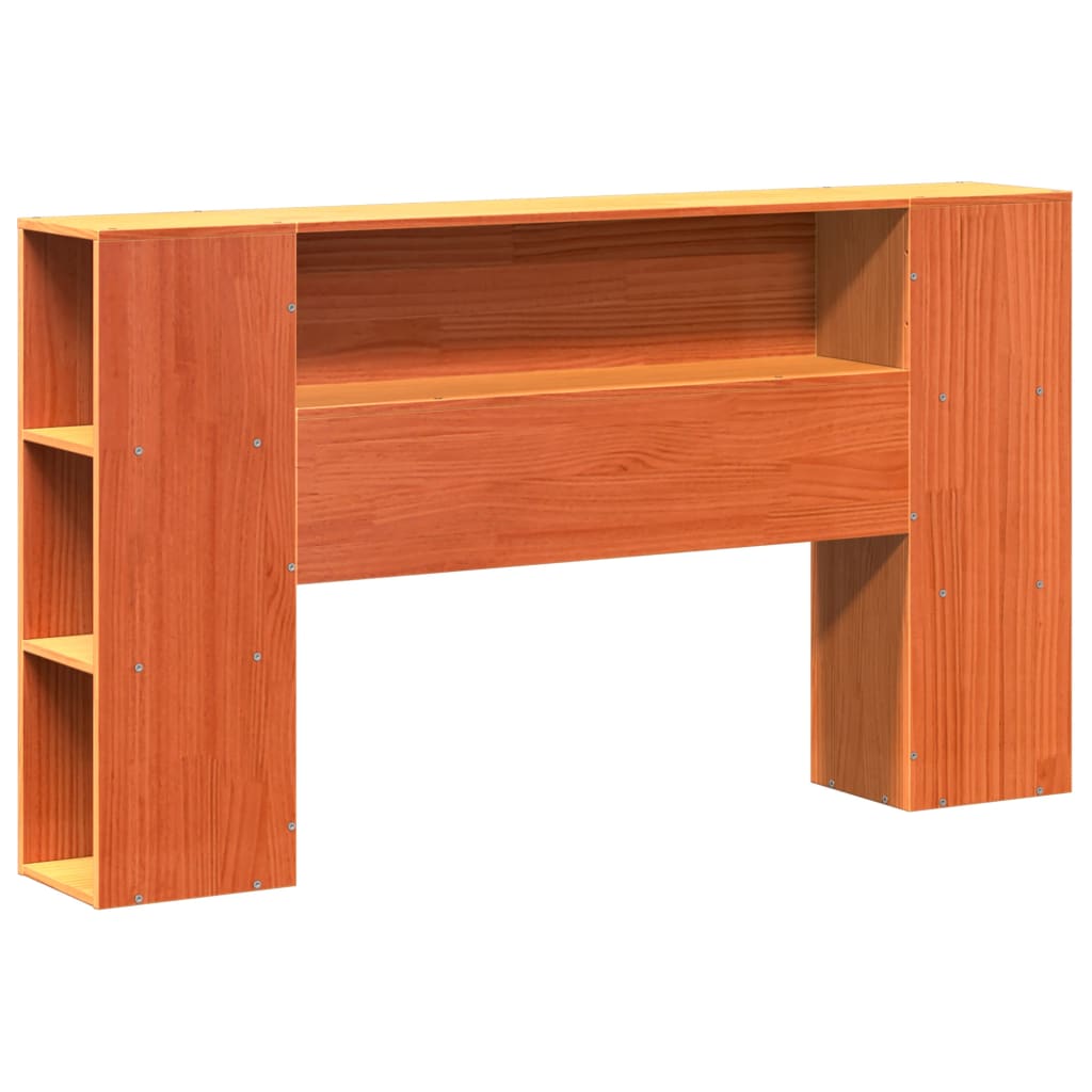Bookcase Bed without Mattress Wax Brown 160x200cm Solid Wood Pine