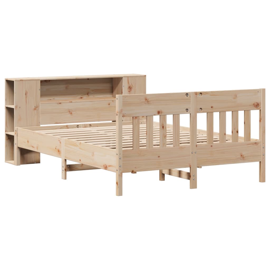 Bookcase Bed without Mattress 160x200cm Solid Wood Pine