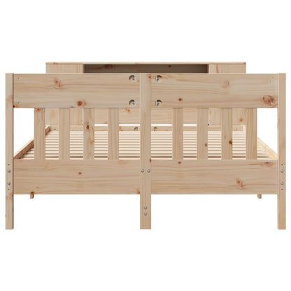 Bookcase Bed without Mattress 160x200cm Solid Wood Pine