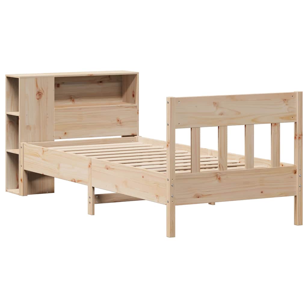 Bookcase Bed without Mattress 75x190 cm Small Single Solid Wood Pine